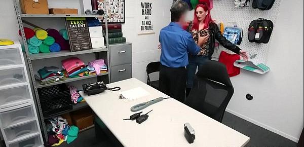  Security officer strips Lilian Stone and made her suck his big boner